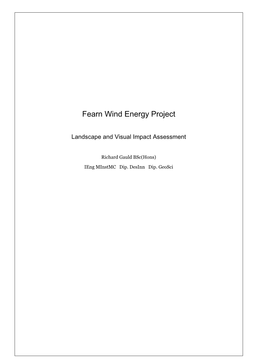 Fearn Wind Energy Project