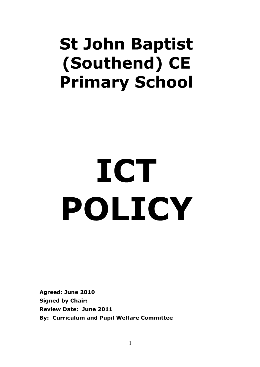 St John Baptist ICT Policy