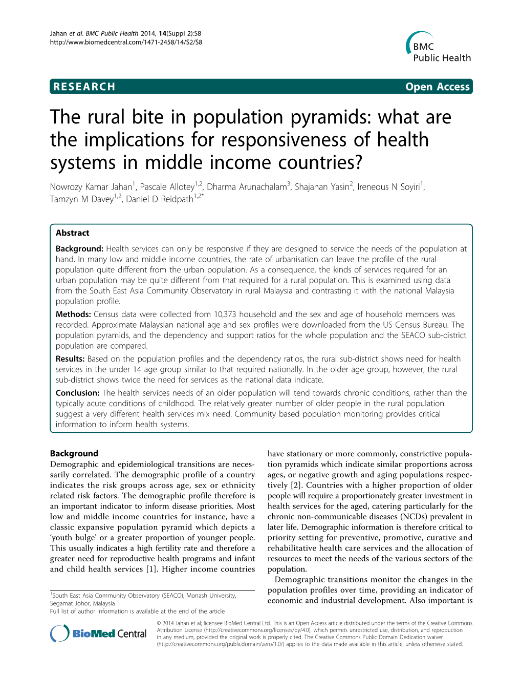 The Rural Bite in Population Pyramids