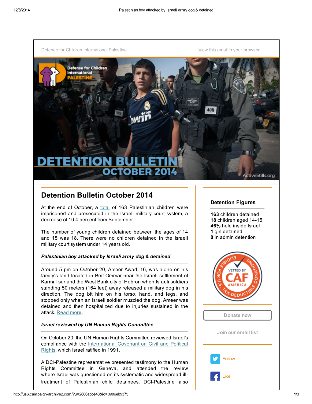 Detention Bulletin October 2014
