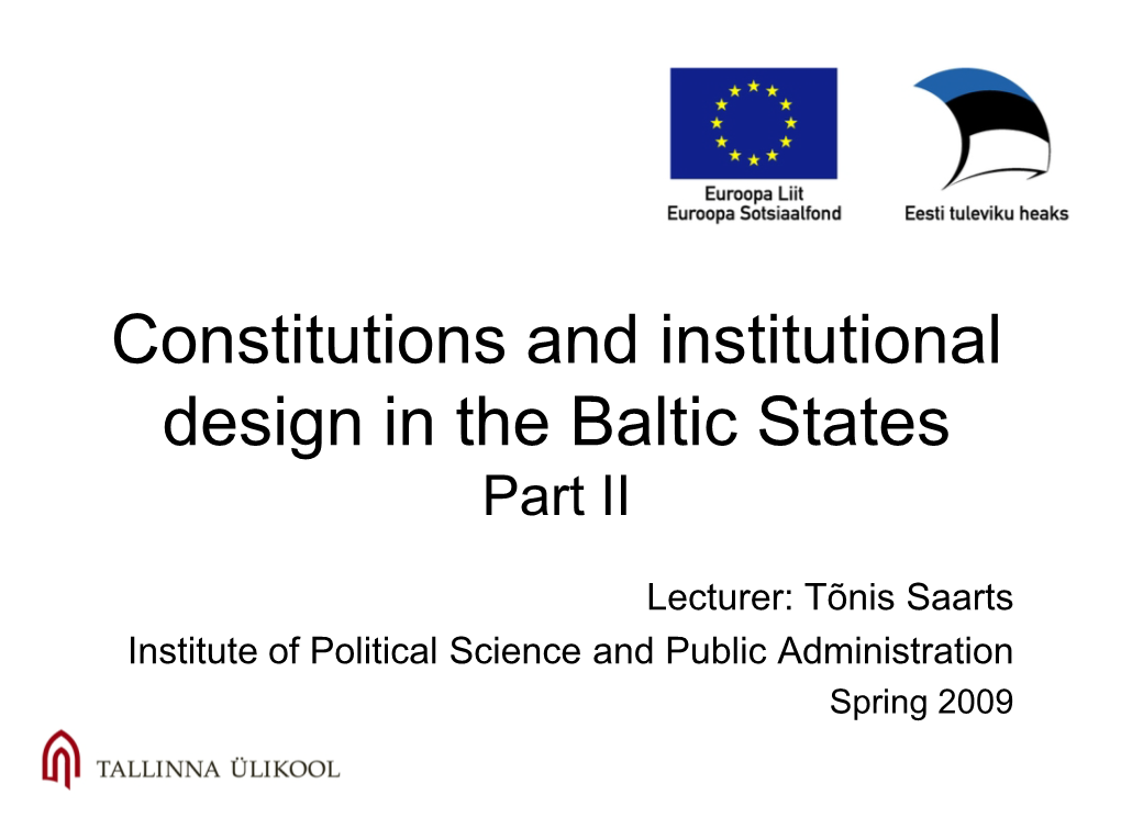 Politics and Government in Baltic States