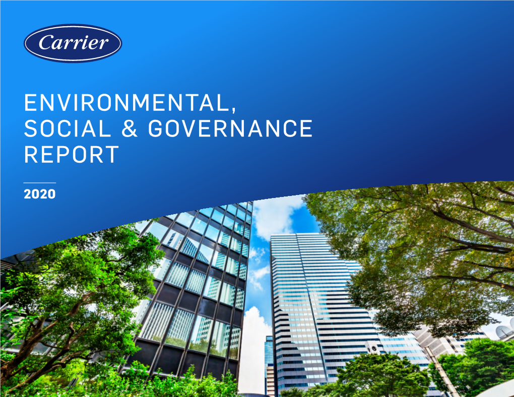 Carrier 2020 Environmental, Social & Governance (ESG) Report