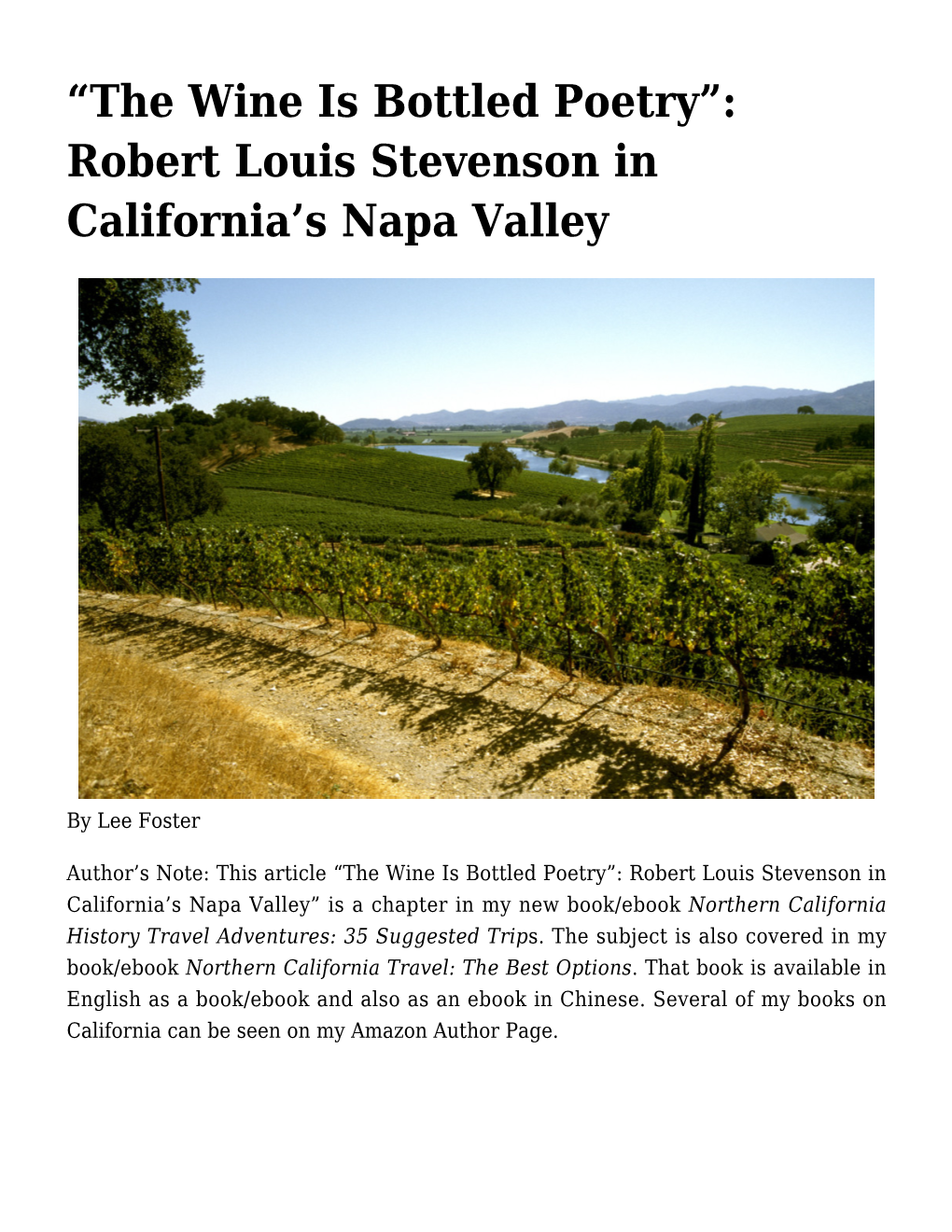 Robert Louis Stevenson in California&#8217;S