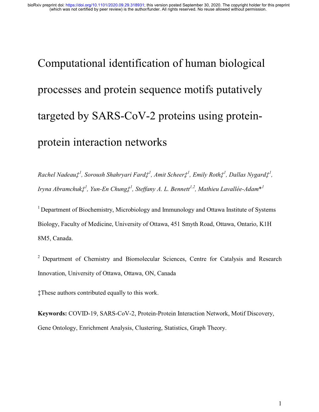 Computational Identification of Human Biological Processes and Protein