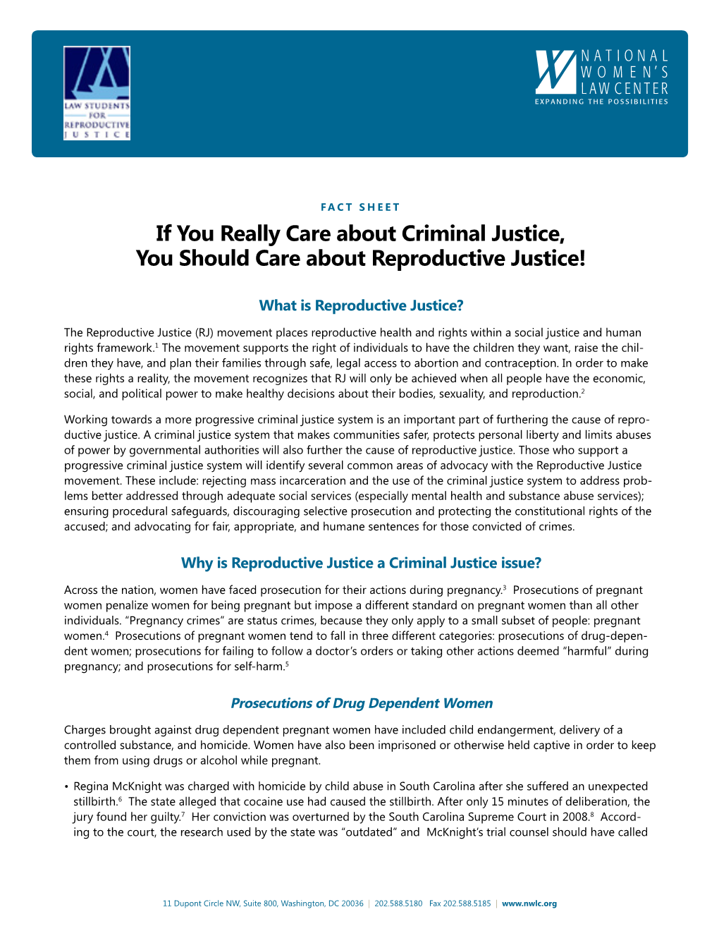 If You Really Care About Criminal Justice, You Should Care About Reproductive Justice • Fact Sheet