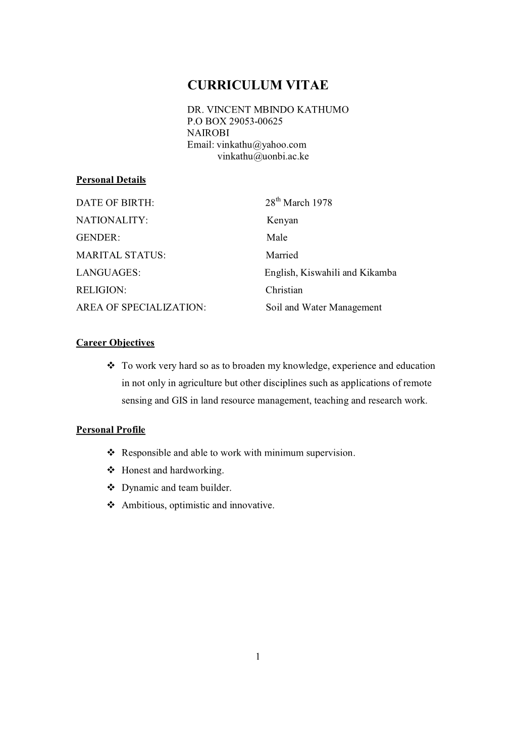 Curriculum Vitae