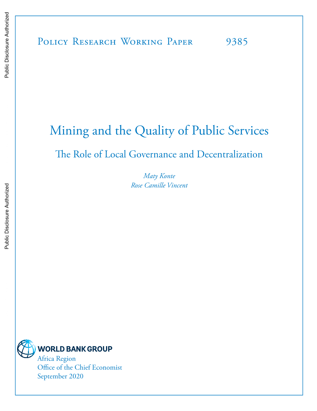 Mining and the Quality of Public Services