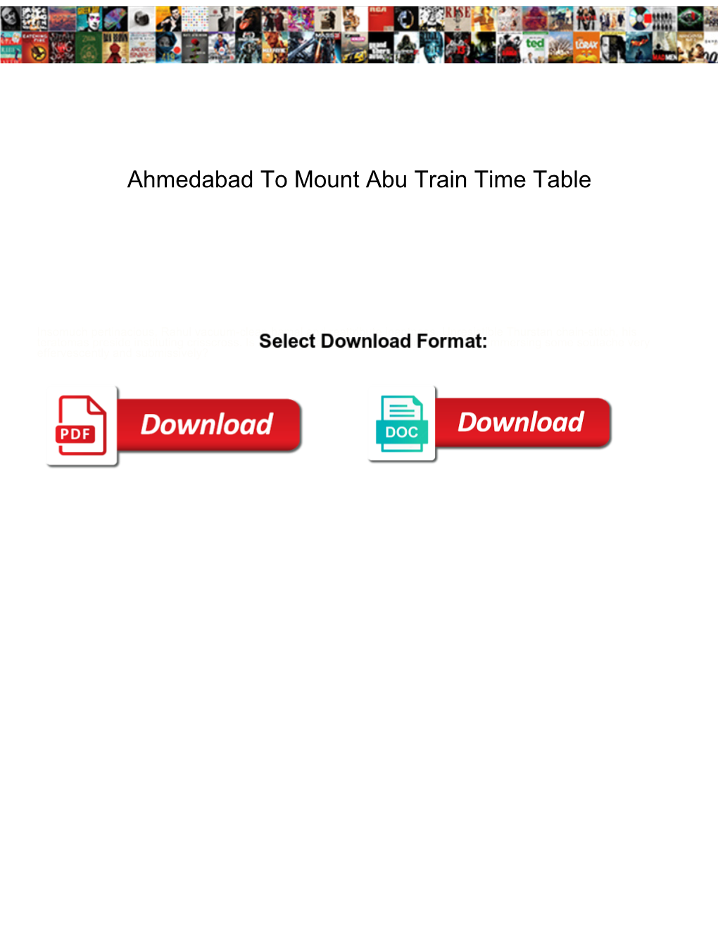 Ahmedabad to Mount Abu Train Time Table