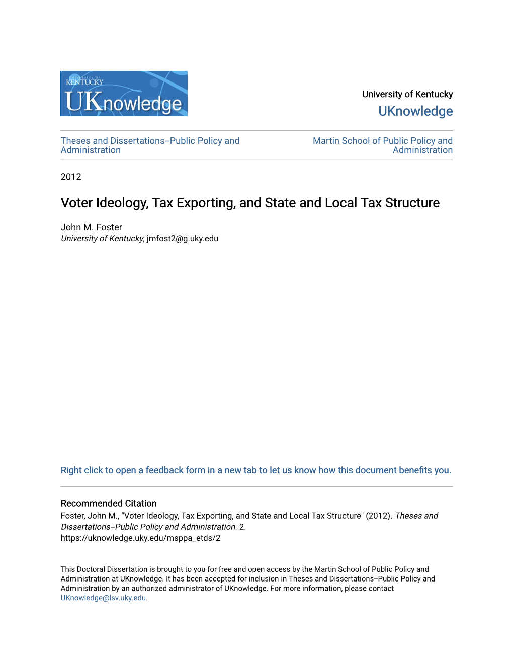 Voter Ideology, Tax Exporting, and State and Local Tax Structure