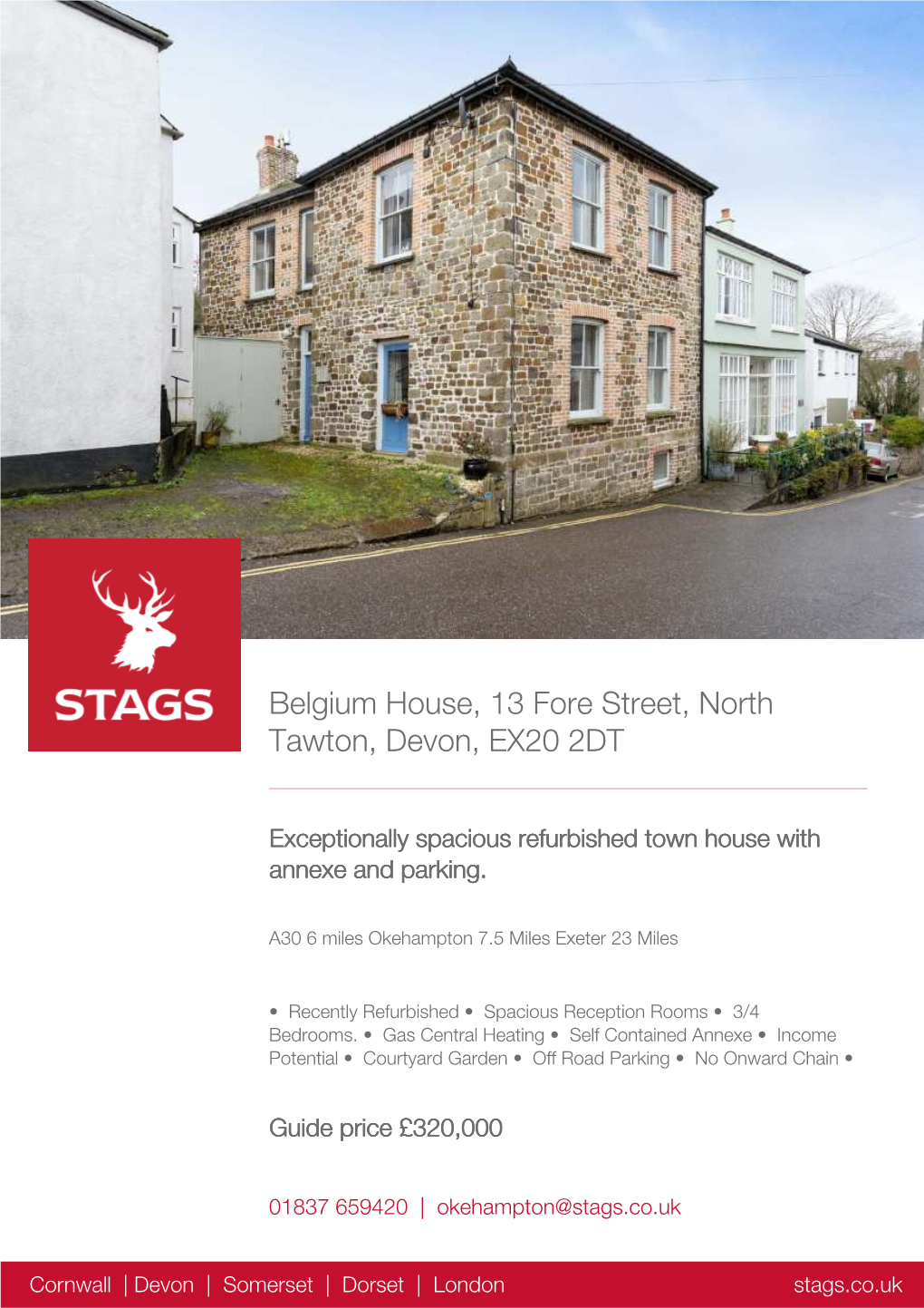 Belgium House, 13 Fore Street, North Tawton, Devon, EX20 2DT