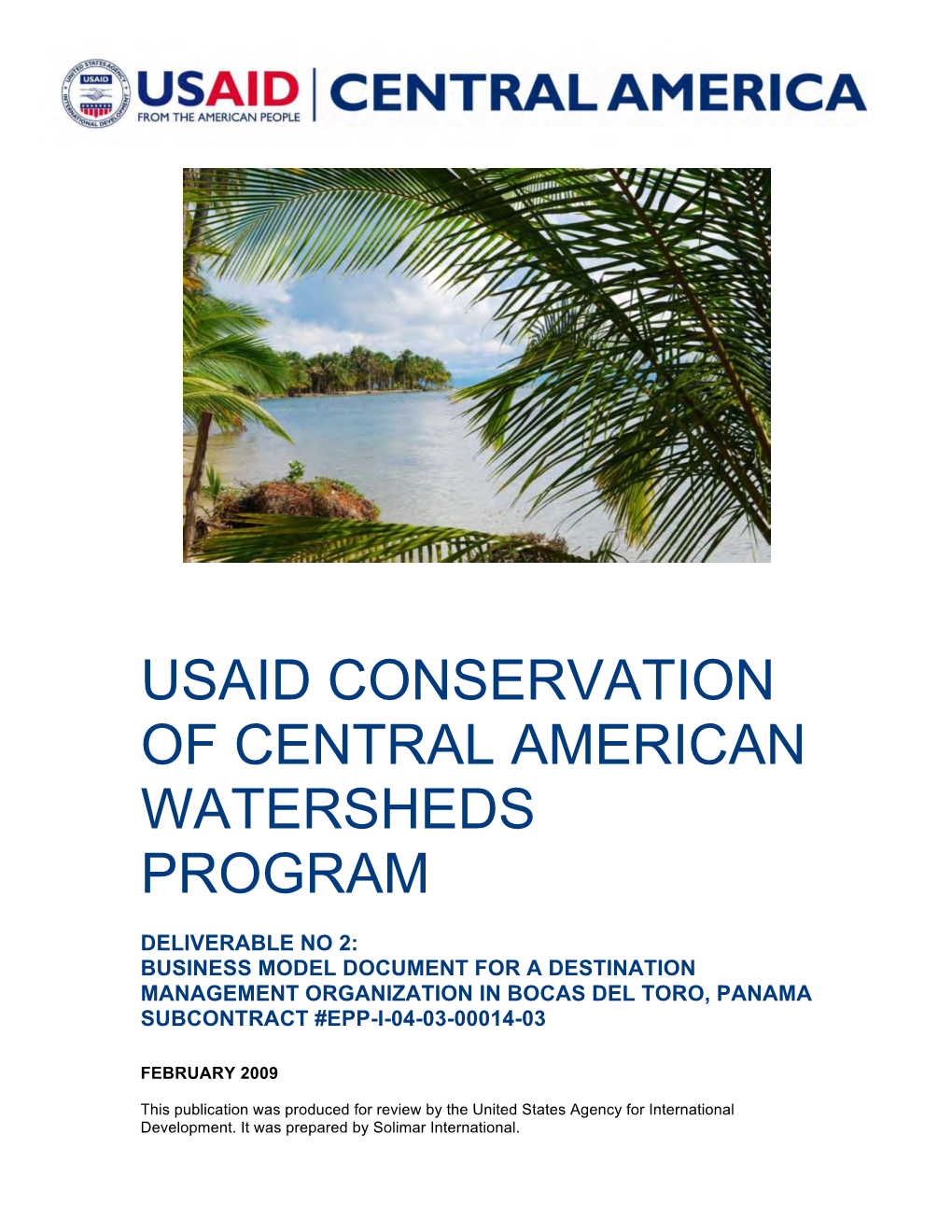Usaid Conservation of Central American Watersheds