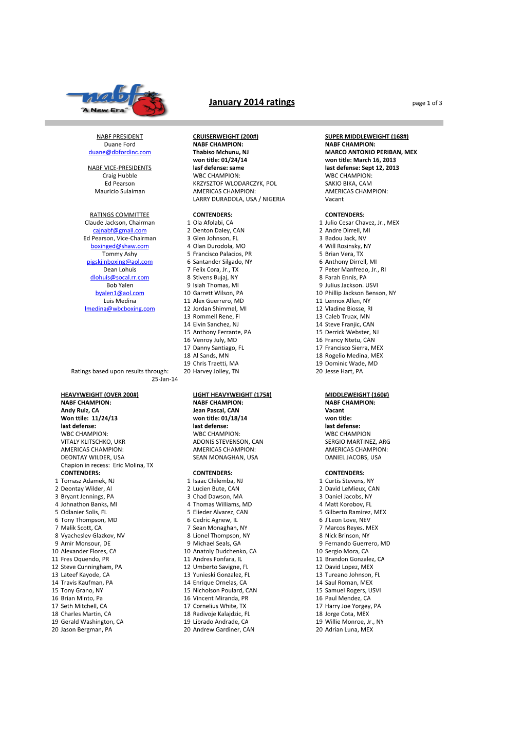 January 2014 Ratings Page 1 of 3 LOGO