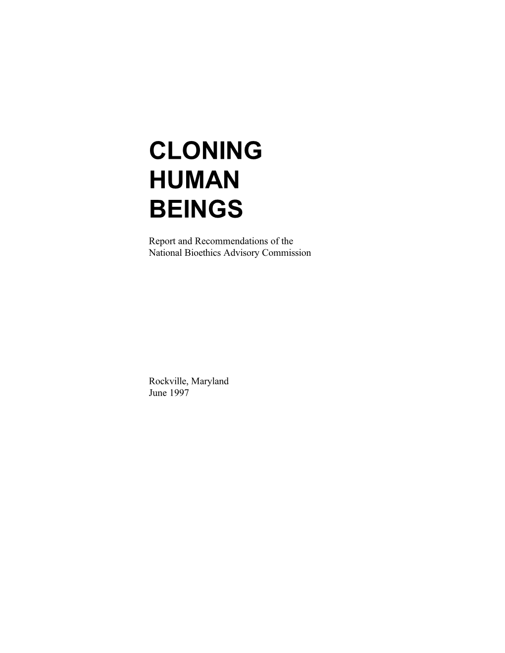 Cloning Human Beings