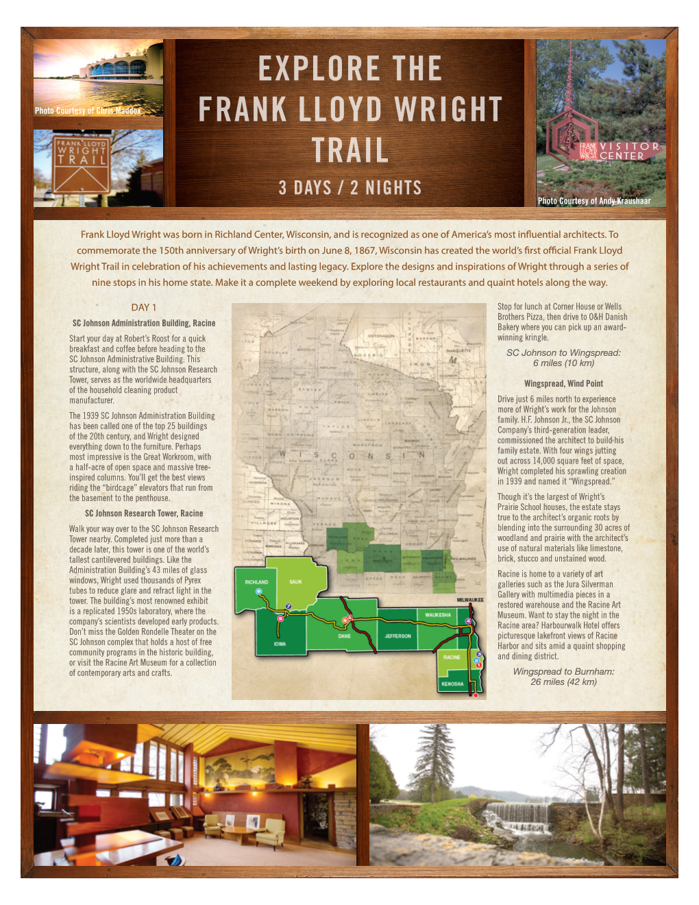 Explore the Frank Lloyd Wright Trail