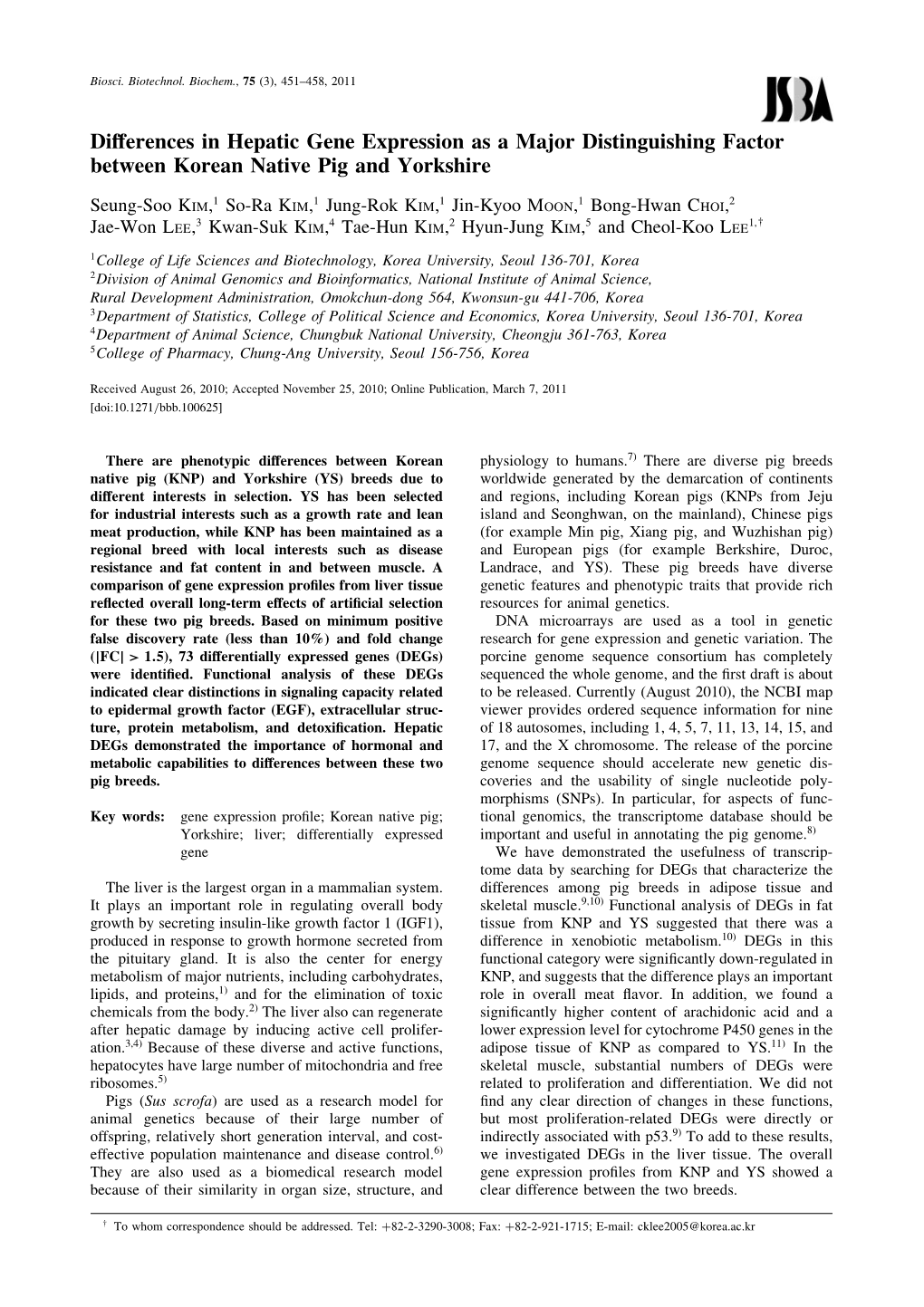 Differences in Hepatic Gene Expression As a Major