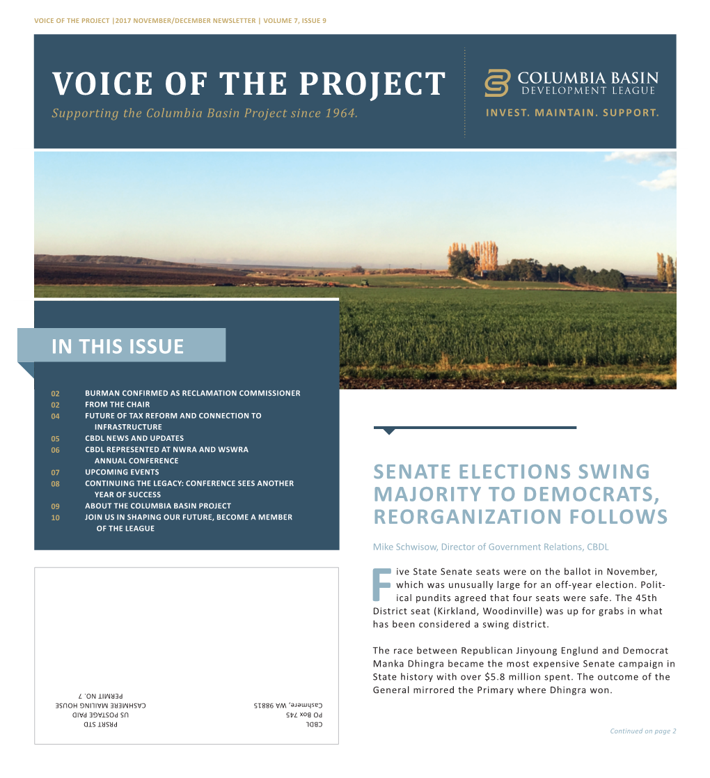 Voice of the Project |2017 November/December Newsletter | Volume 7, Issue 9