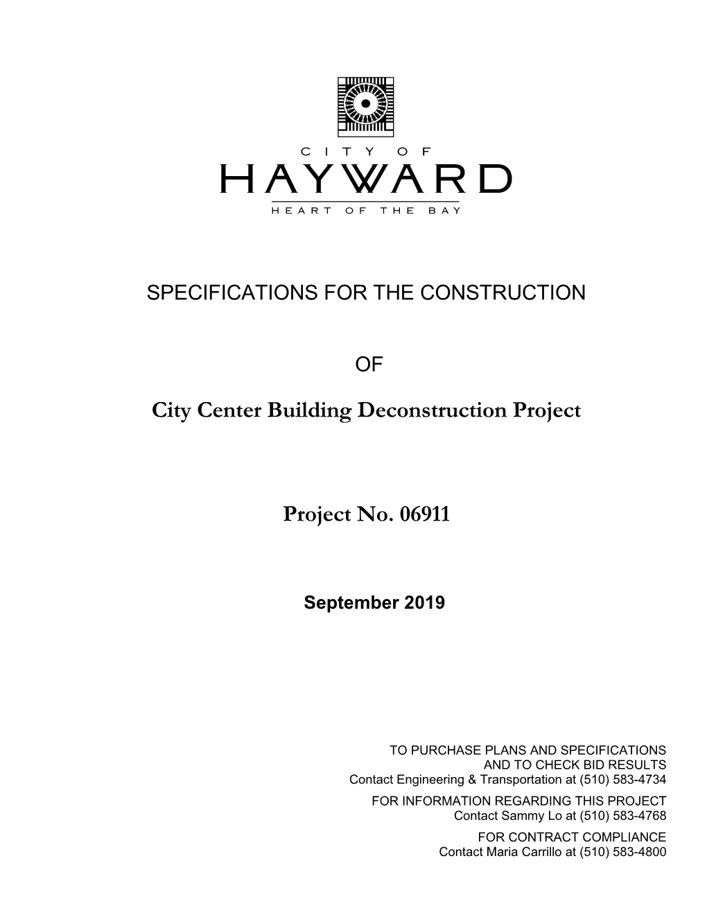 City Center Building Deconstruction Project Project No. 06911