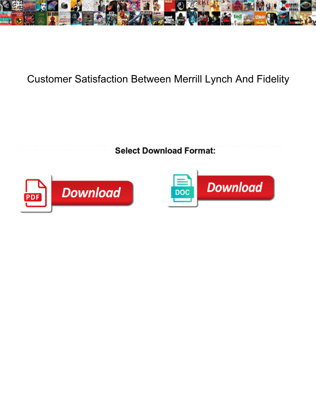 Customer Satisfaction Between Merrill Lynch and Fidelity