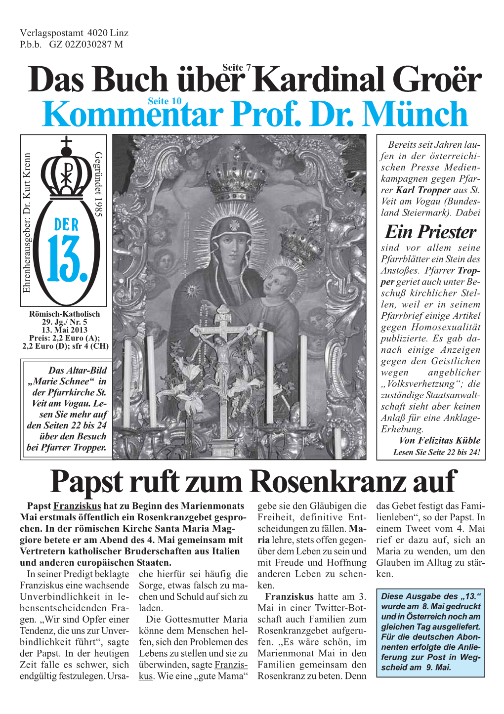 Das Buch Über Kardinal Groër Kommentar Prof. Dr. Münch