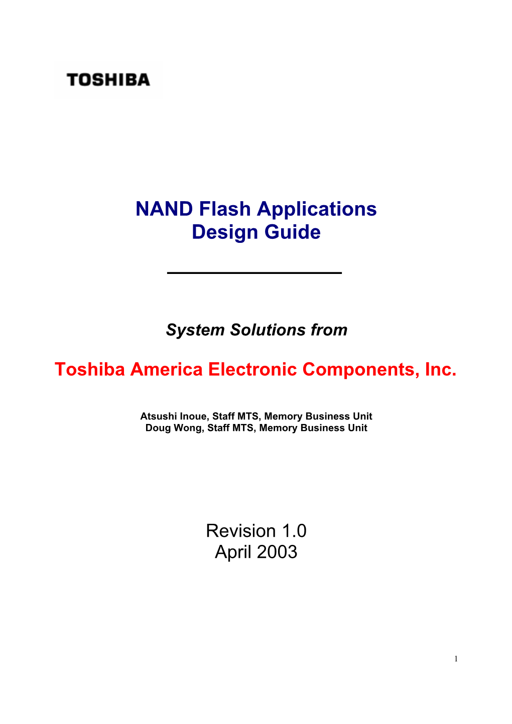 NAND Flash Applications Design Guide