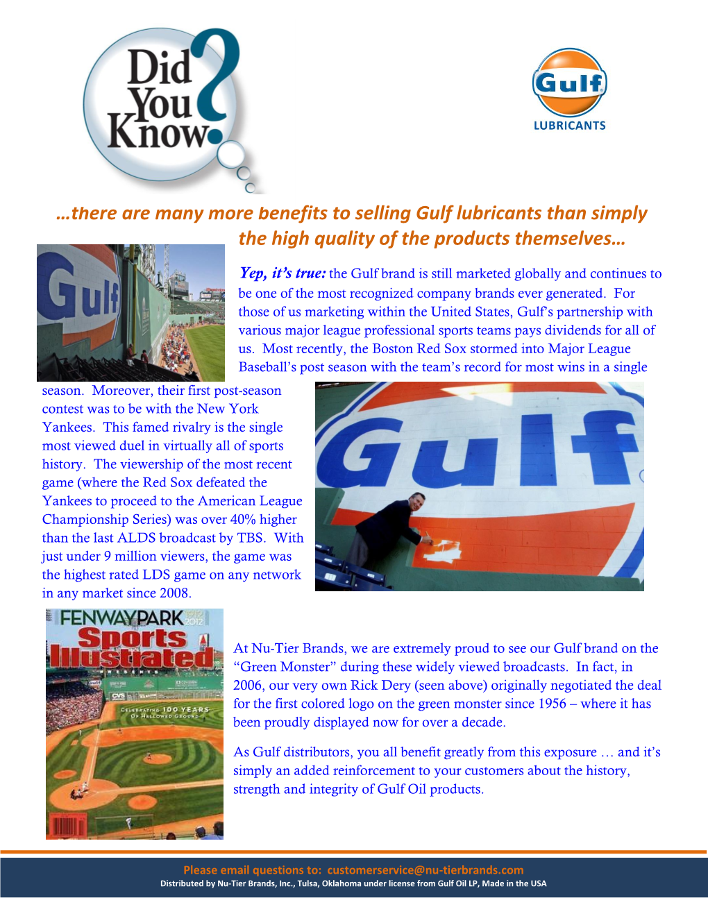 There Are Many More Benefits to Selling Gulf Lubricants Than Simply the High Quality of the Products Themselves…