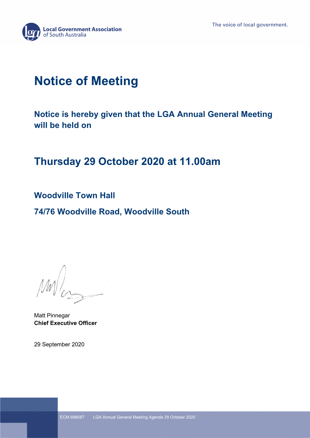 Notice of Meeting