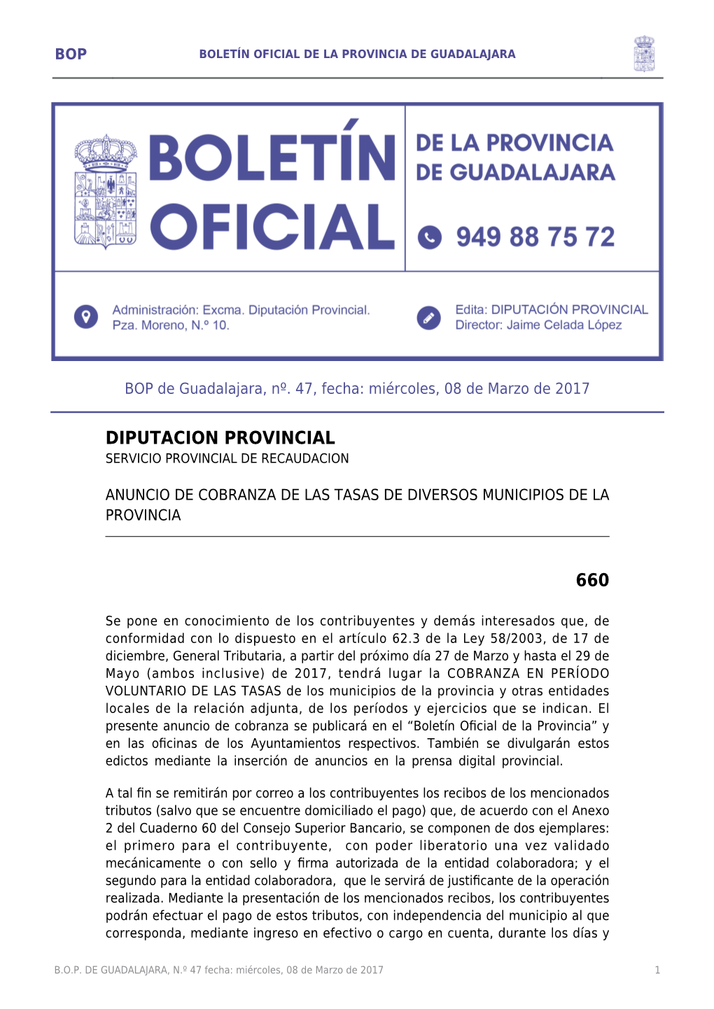 Diputacion Provincial Servicio Provincial De Recaudacion