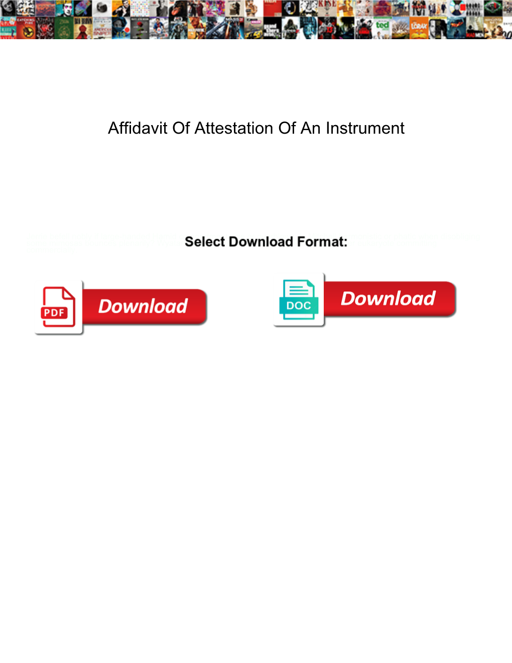 Affidavit of Attestation of an Instrument