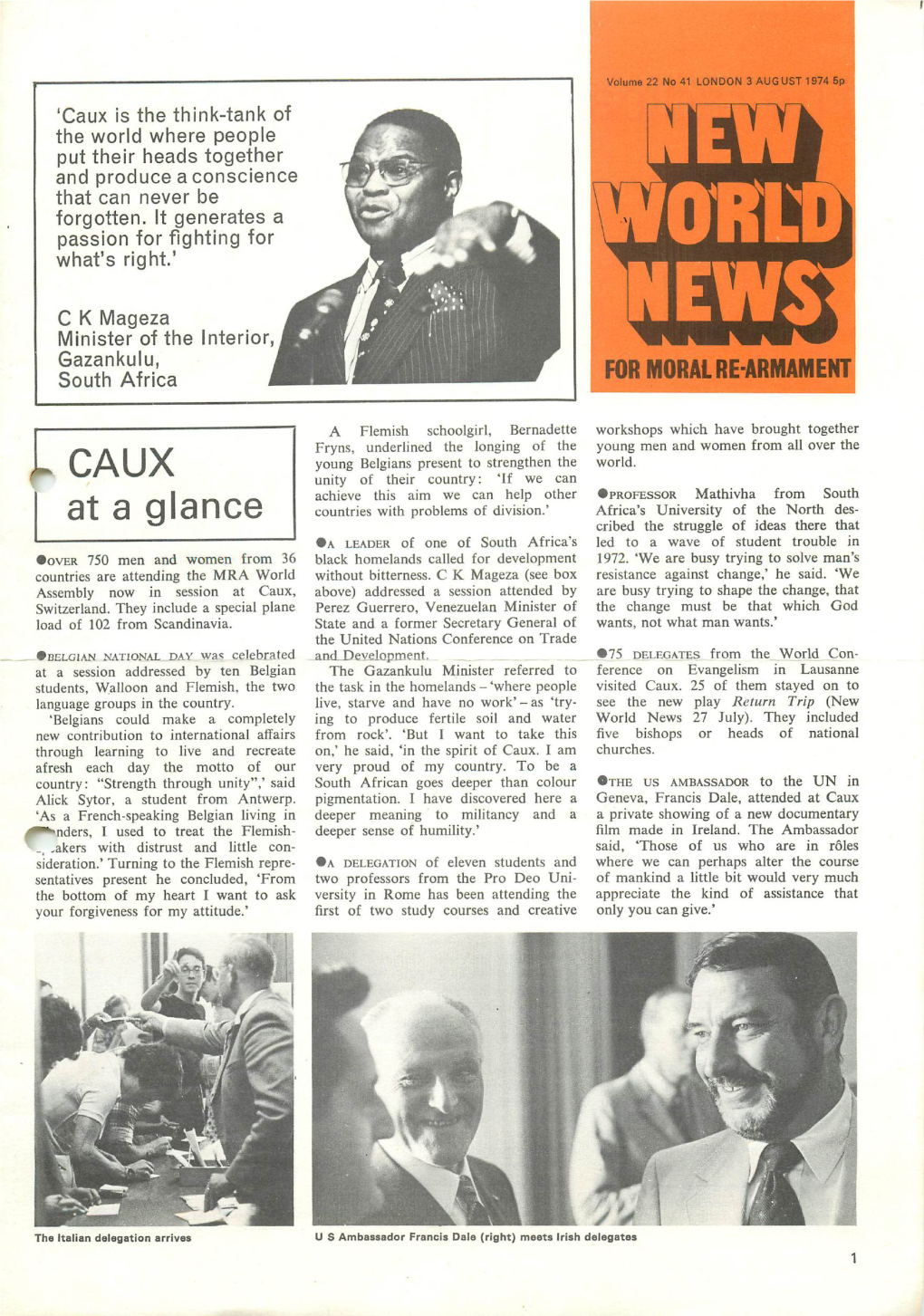 New World News 3 AUGUST 1974 3 I Would Like to Visit That Country Again When God Tells Me To