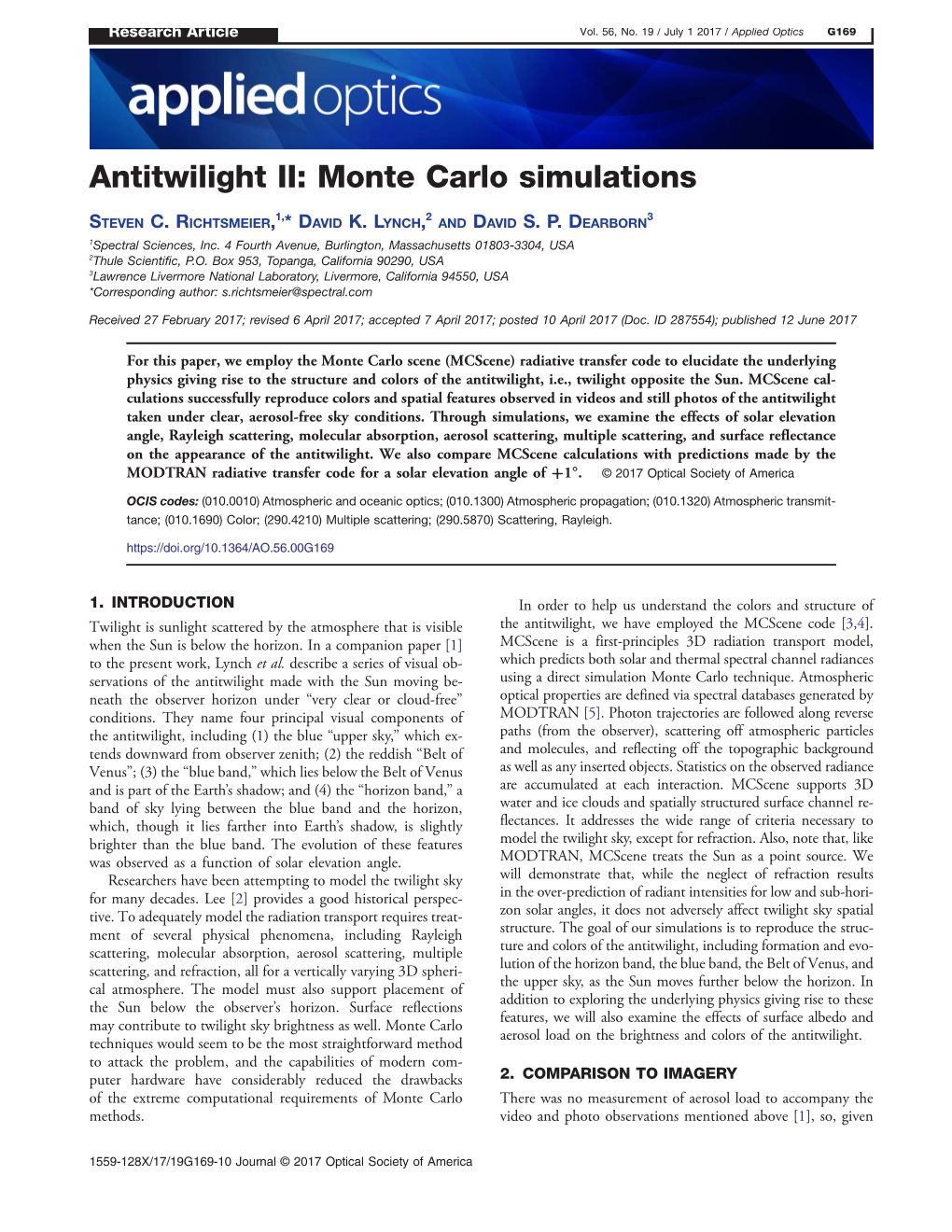 Antitwilight II: Monte Carlo Simulations