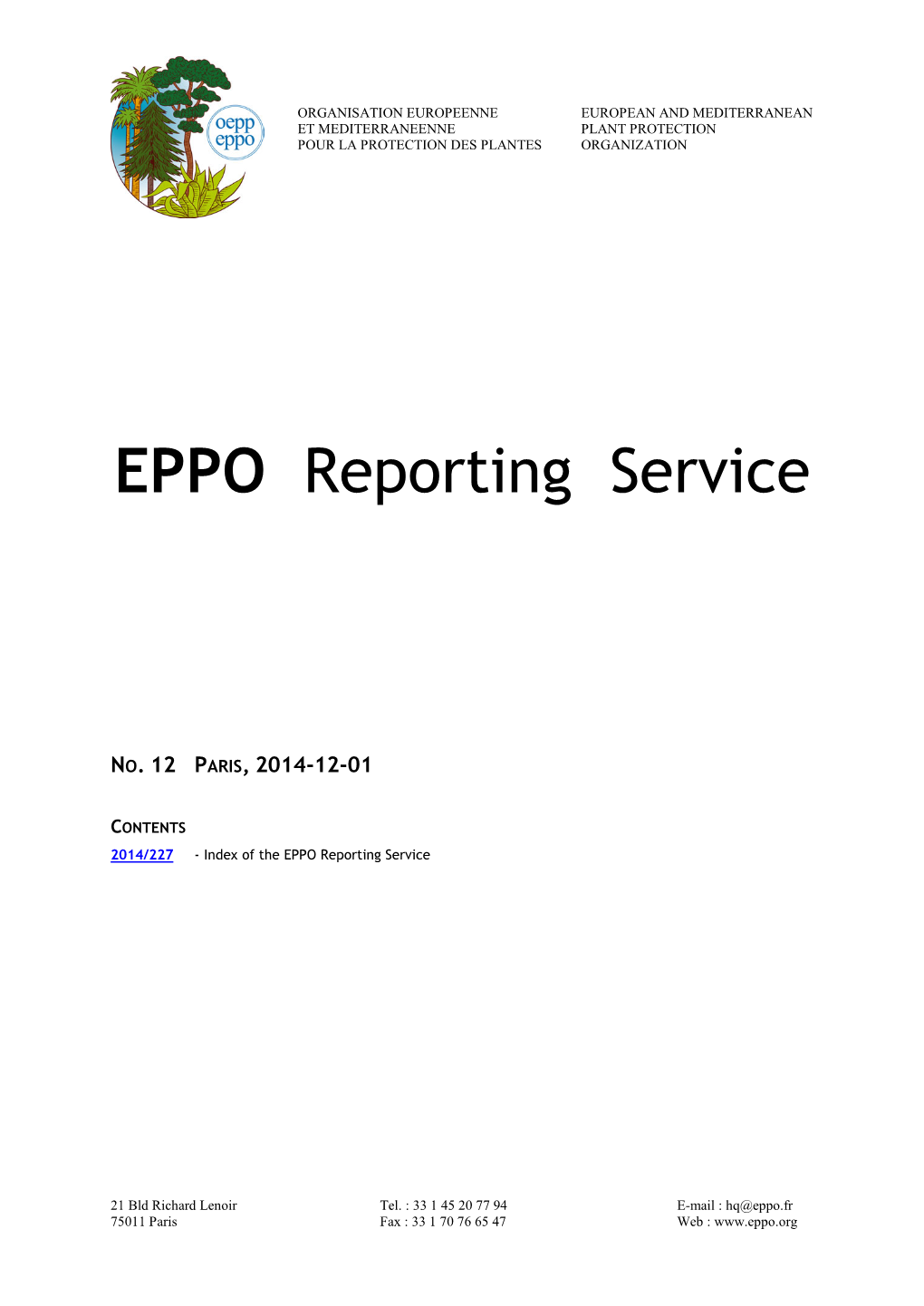 EPPO Reporting Service