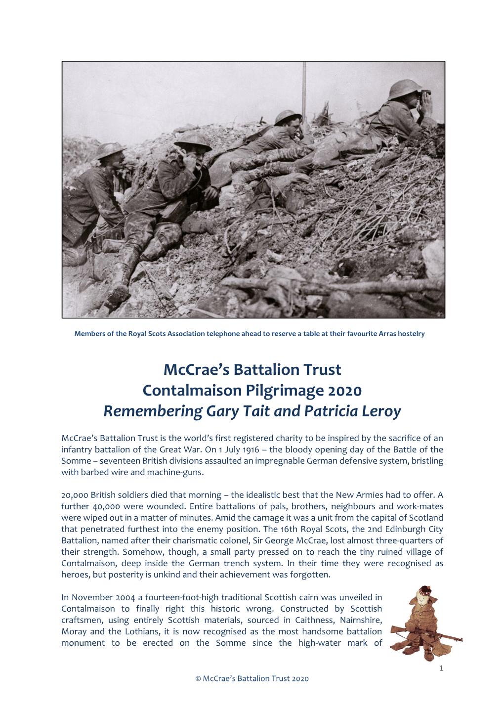 Mccrae's Battalion Trust Contalmaison Pilgrimage 2020