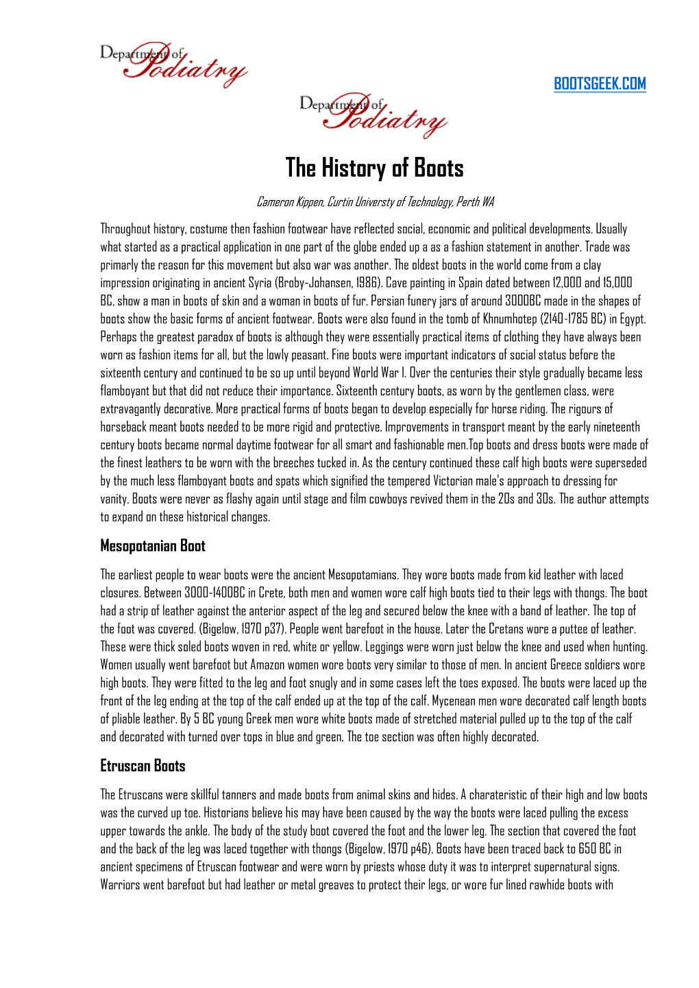 The History of Boots