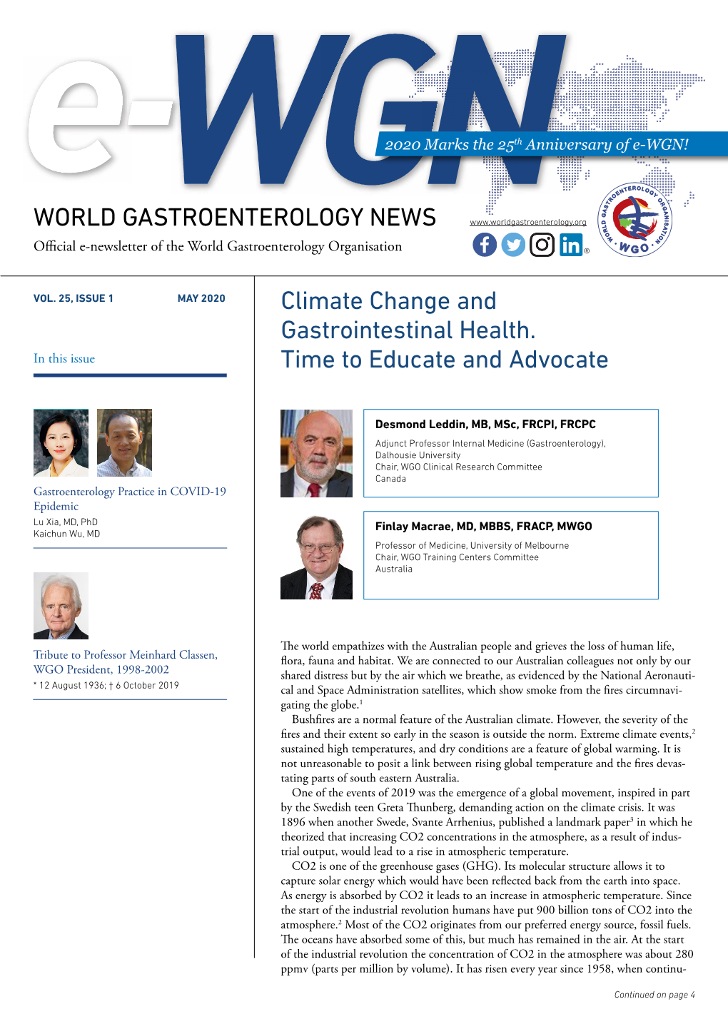 WORLD GASTROENTEROLOGY NEWS Climate Change And