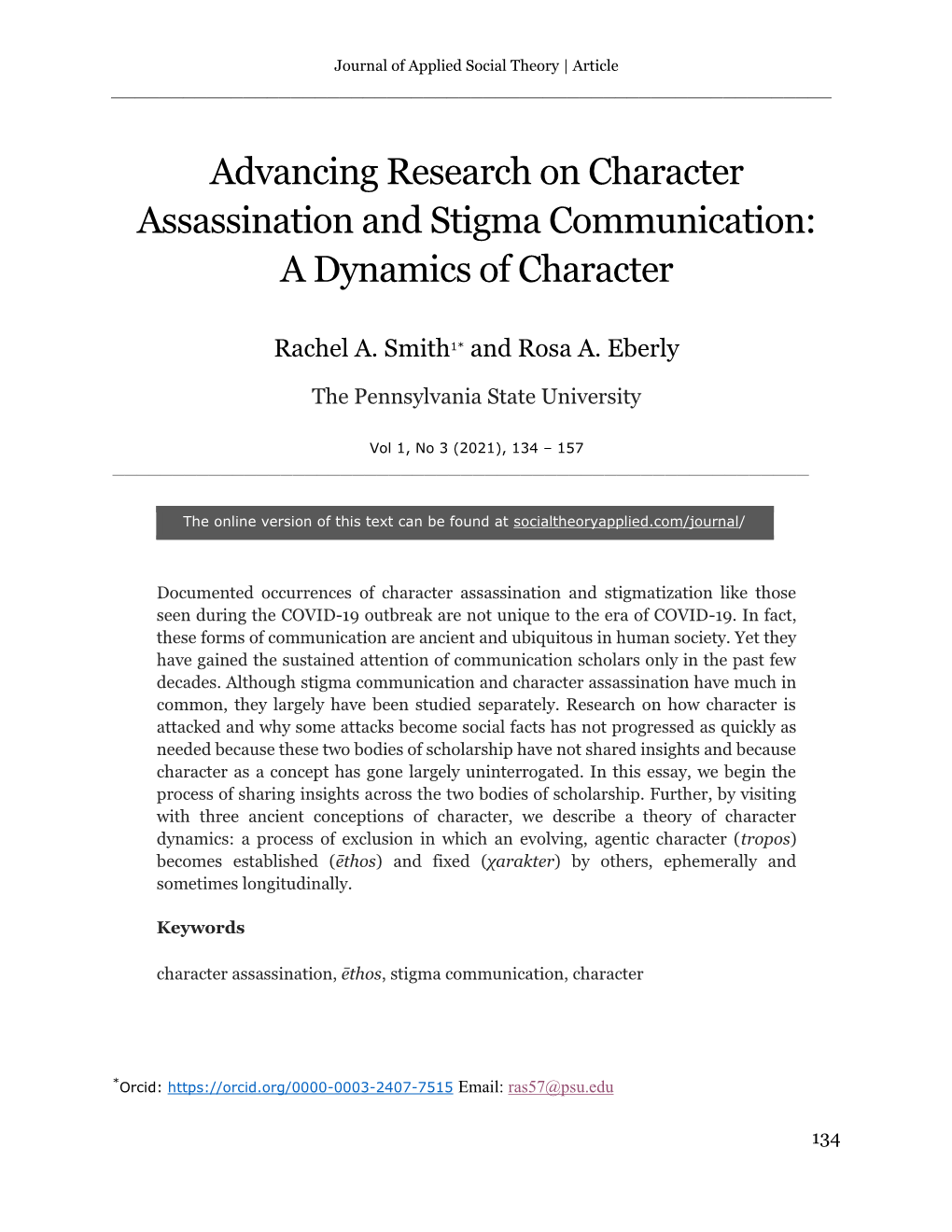 Advancing Research on Character Assassination and Stigma Communication: a Dynamics of Character