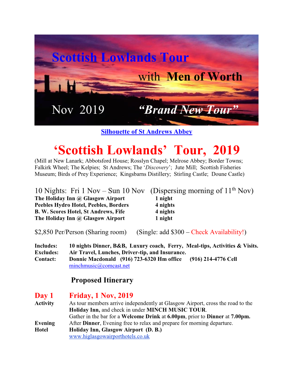 Scottish Lowlands Tour