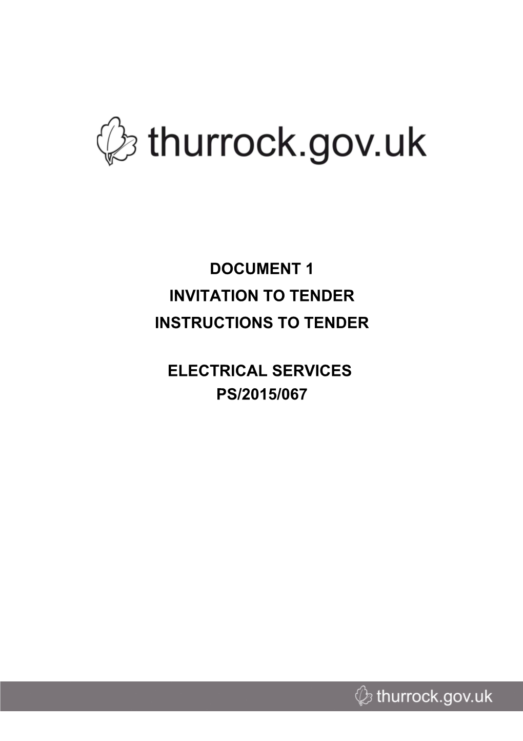 Thurrock Council - Invitation to Tender: Electrical Services