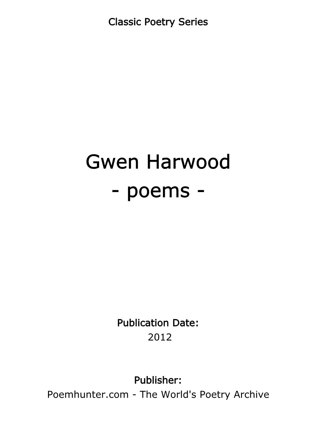 Gwen Harwood - Poems