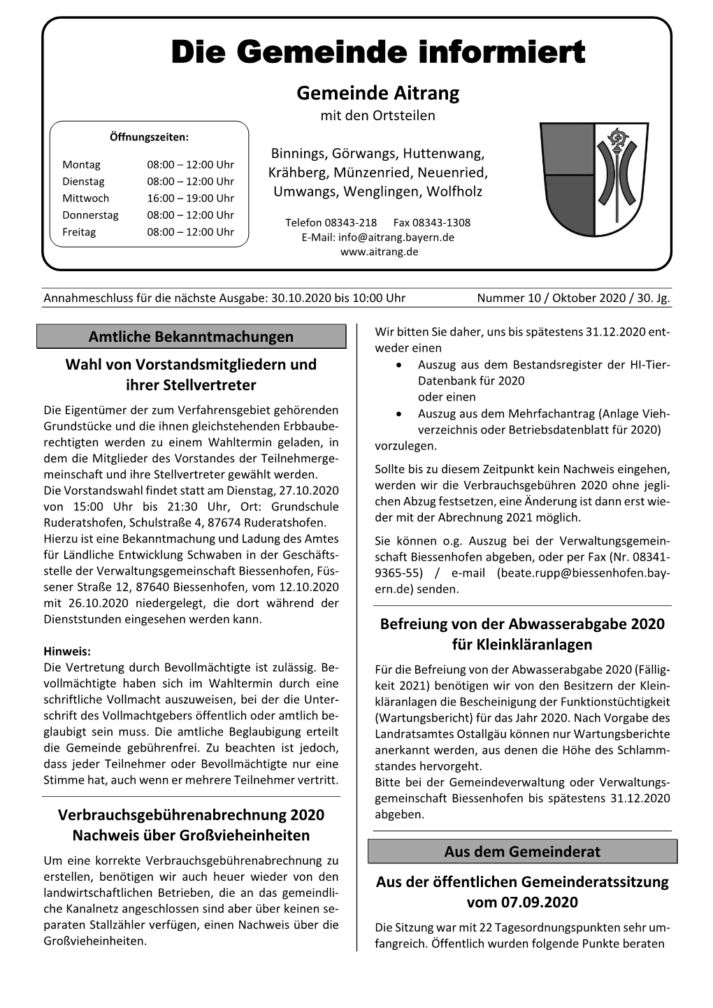 Die Gemeinde Informiert