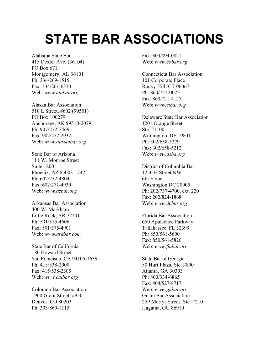 State Bar Associations