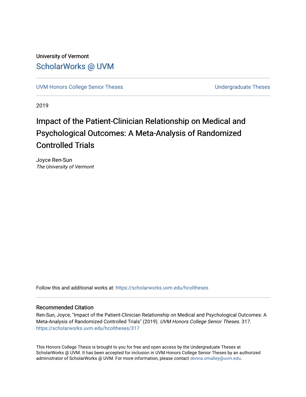 A Meta-Analysis of Randomized Controlled Trials