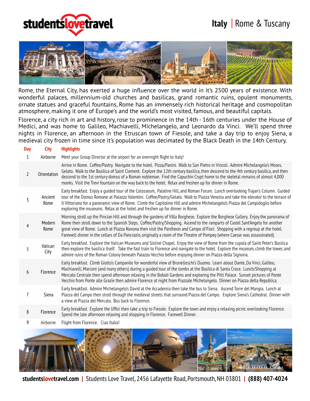 Italy | Rome & Tuscany | 9 Day.Pages