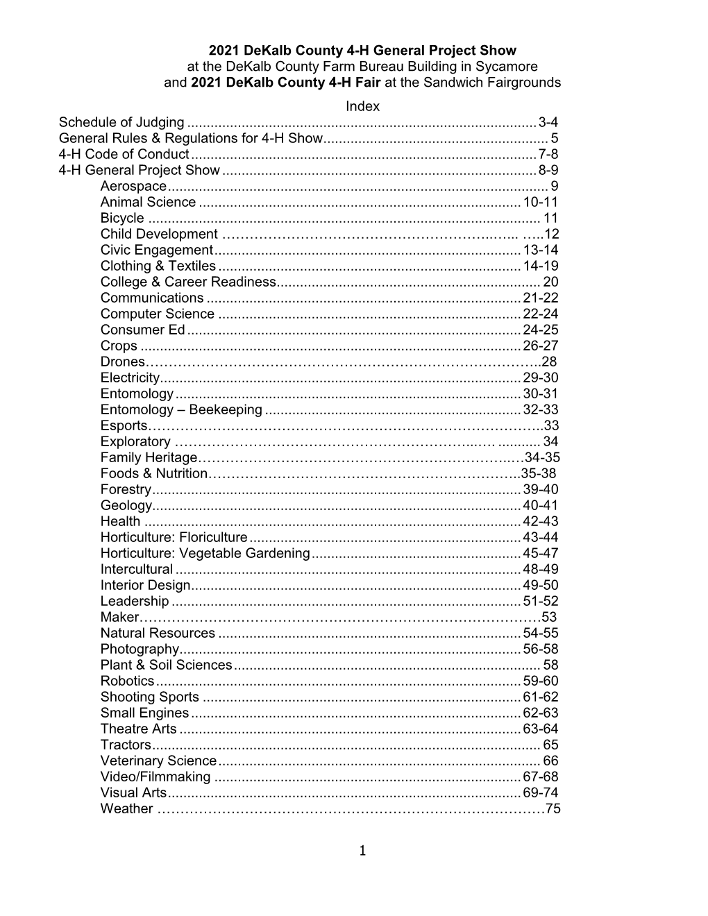 1 2021 Dekalb County 4-H General Project Show At