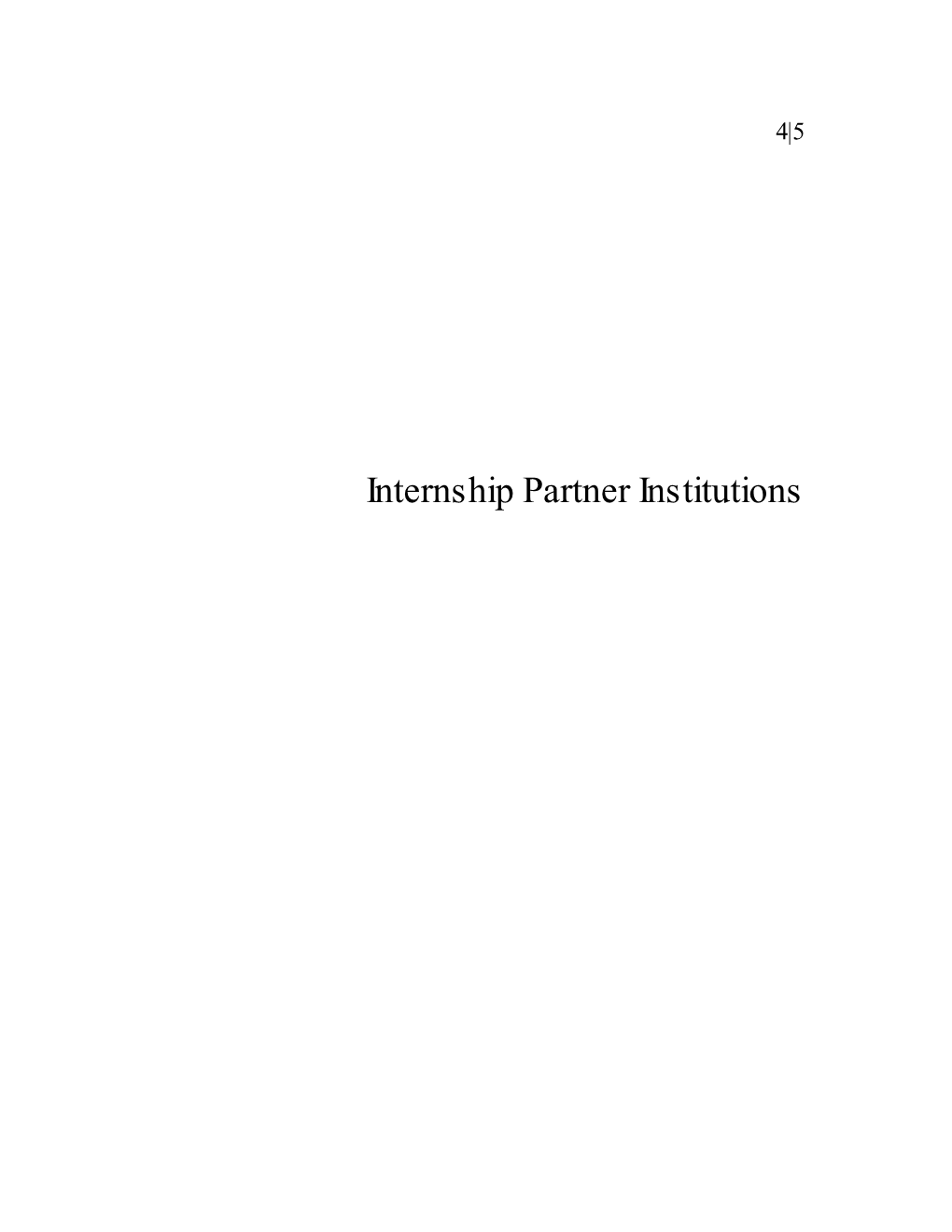 Internship Partner Institutions