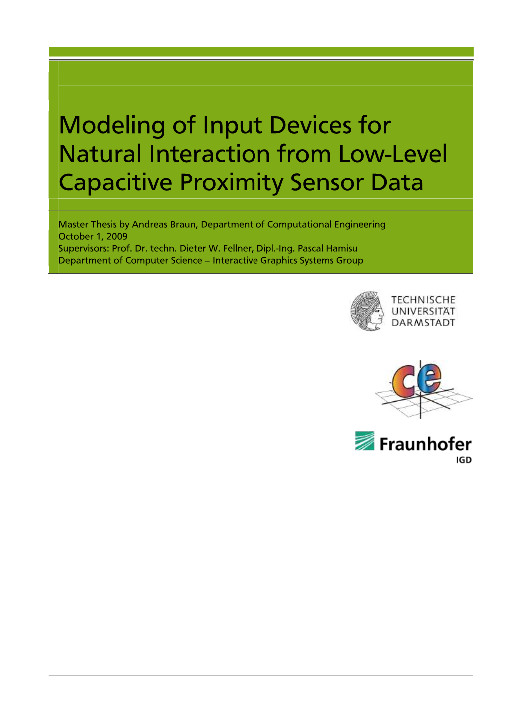 Modeling of Input Devices for Natural Interaction from Low-Level Capacitive Proximity Sensor Data