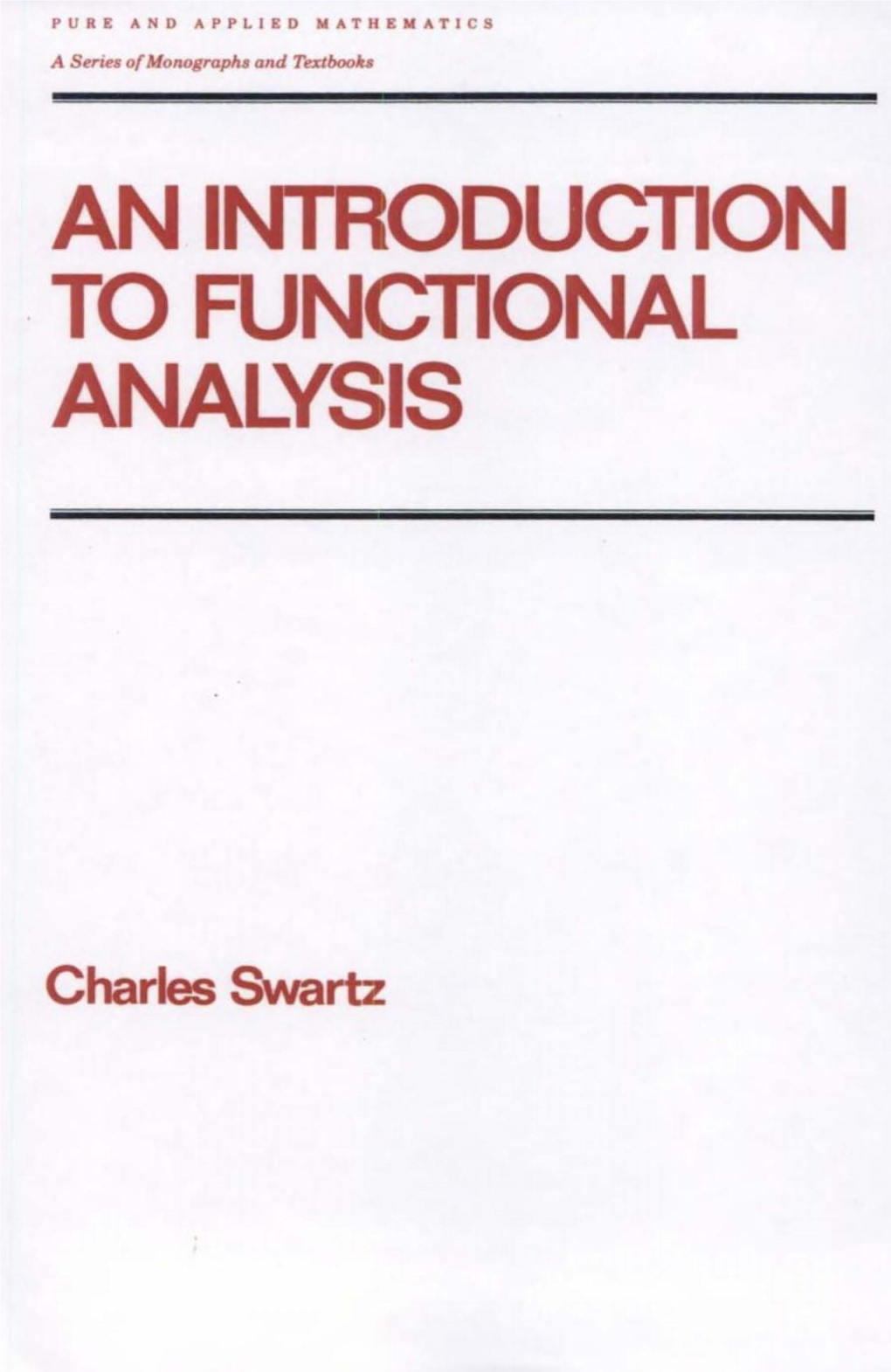 An Introduction to Functional Analysis