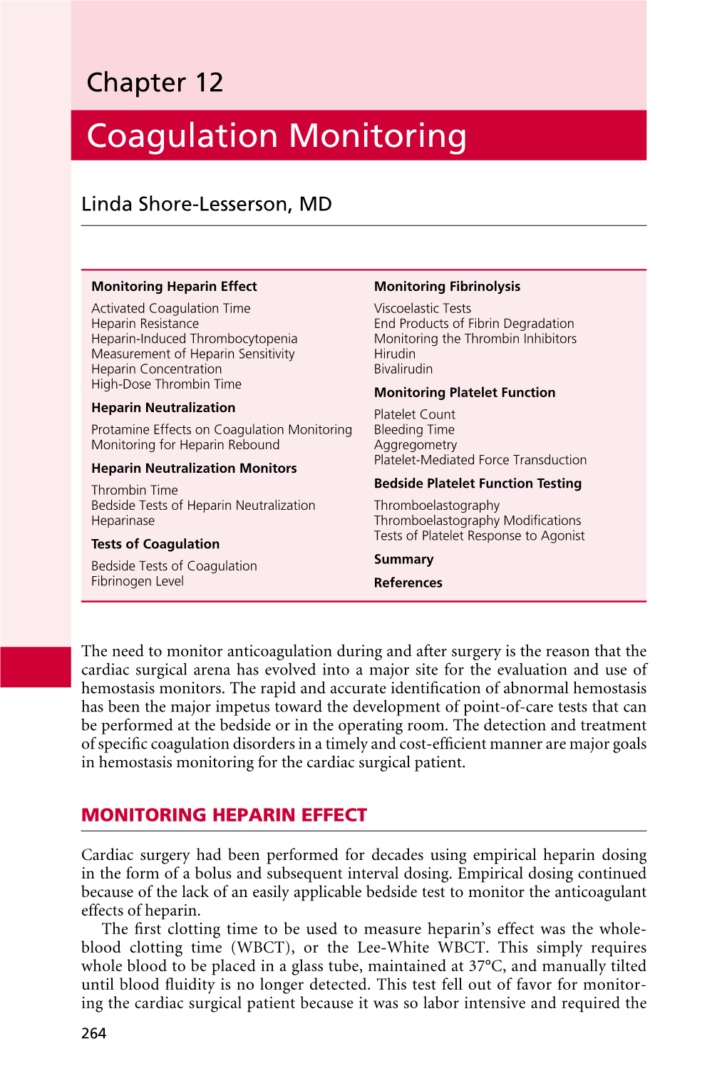 Coagulation Monitoring