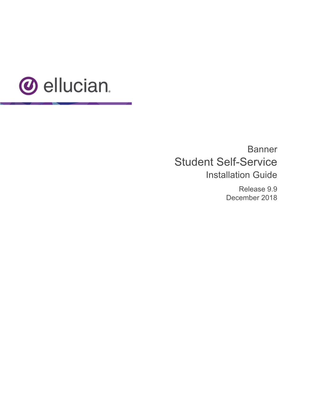 Banner Student Self-Service 9.9 Installation Guide