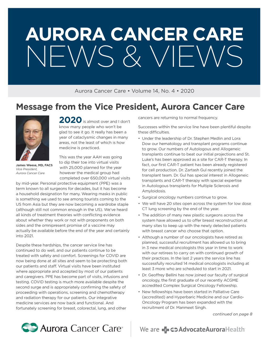 Cancer Care News & Views, Winter 2020