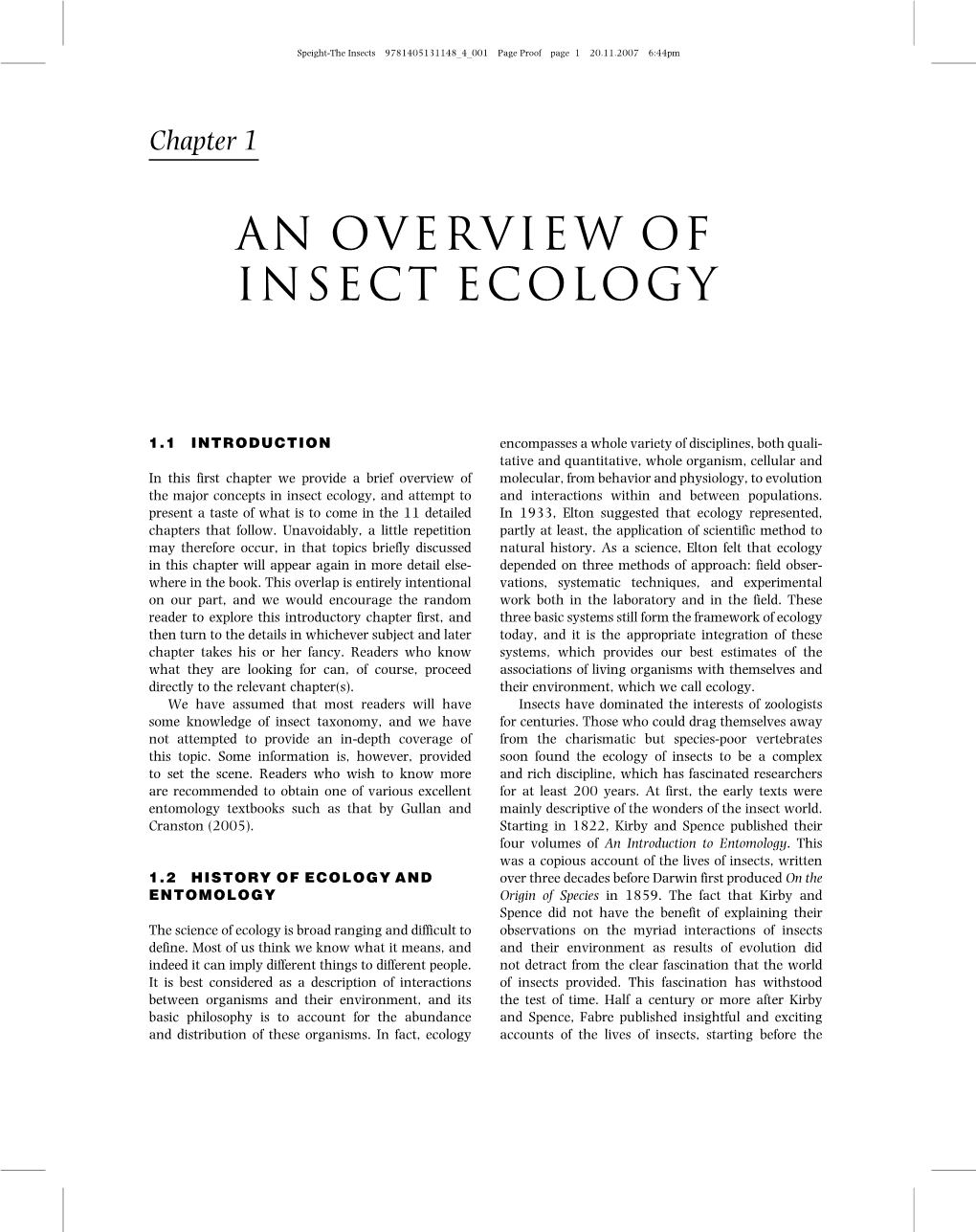 An Overview of Insect Ecology